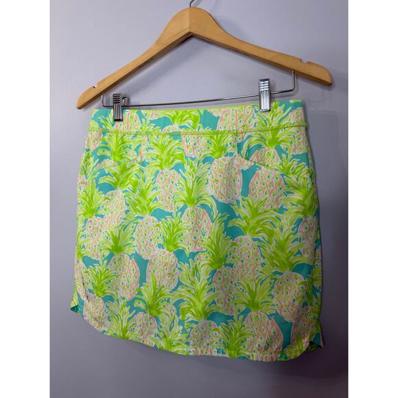 RLX Ralph Lauren Women Performance Golf Tennis Skort Skirt Green Pineapple Sz S - Picture 2 of 9